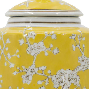 Plum Blossom Lidded Jar - Ming Yellow (34.3cm)