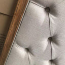 French Provincial Queen Headboard Beige Linen Oak