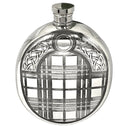 6oz Oval Sporran Pewter Hip Flask with Tartan Design at online8 furniture store Auckland
