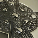 6oz Pewter Hip Flask with Intricate Celtic Cross Design at online8 furniture store Auckland