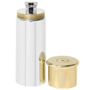 6oz Pewter Shotgun Cartridge Hip Flask with Brass Lid at online8 furniture store Auckland