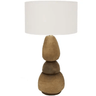 70cm Pebble Paper Mache Table Lamp - Natural /white at online8 furniture store Auckland