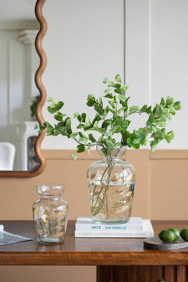 Oro Waisted Vase - Clear/Gold (32cm)