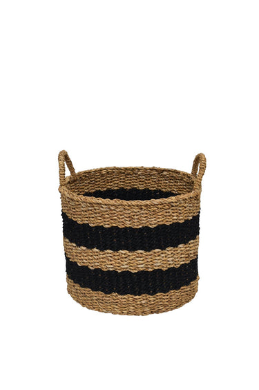 Jute Striped Baskets A/3 - Black/Natural alternate view