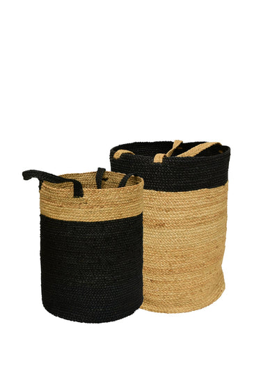 Tall Round Baskets w/Handles A/2