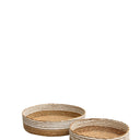 Ayla Flat Baskets A/2 - Natural w/White