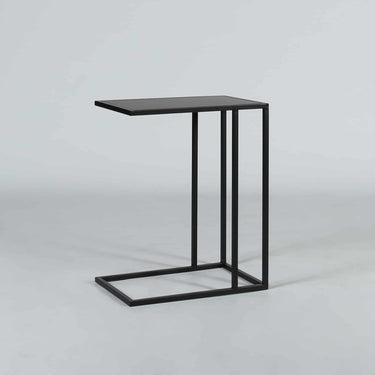 Cantilever Side Table in black iron, alternate view