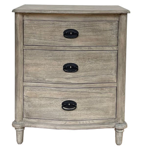 French Bedside Table 3 Drawer