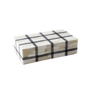 Plaid Bone & Wood Keepsake Box - Large