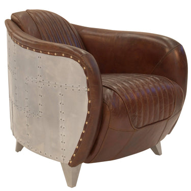 Mustang Aged Leather Armchair - Vintage Cigar