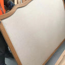 French Provincial Queen Headboard Beige Linen Oak