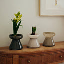 BROSTE Vase Solai Squat Dark Green styled