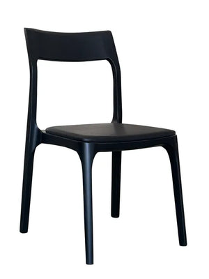 Baur Leather Dining Chair - Black
