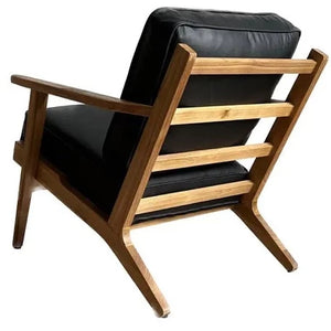 Lodge Leather Armchair - Black & Natural