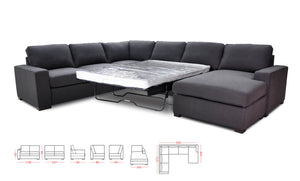 Palo 6 Seater Modular Lounge Suite with Sofabed