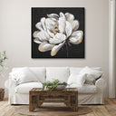 Camelia with Gold Foil Wall Art in living room