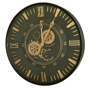 Antique Gold Wall Clock with Gears