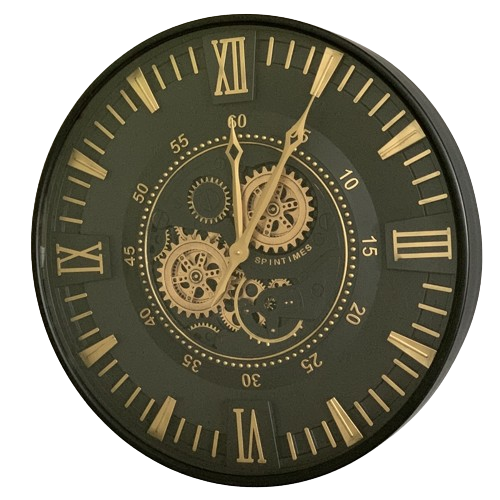 Antique Gold Wall Clock with Gears