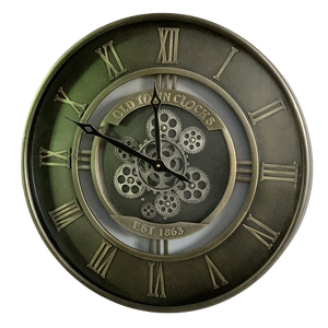 Old Town Wall Clock with Gears