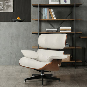 Eames Relax Swivel Chair - White Boucle