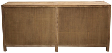 Lattice 4 Door Elm Sideboard with Mirrored Doors