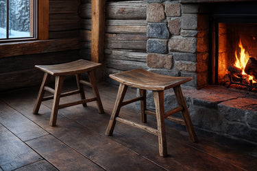 Antique Stool _ Elm at Online8 Furniture Auckland NZ