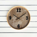 Ashley Clock Printed Linen Natural Frame 40x40x5cm