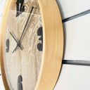 Ashley Clock Printed Linen Natural Frame 40x40x5cm