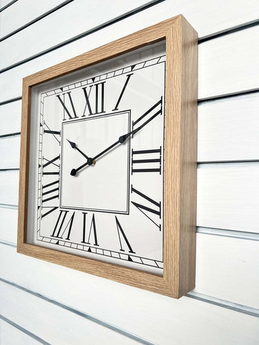 Marin Clock Natural Frame 40x40x6cm