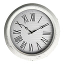 Huxley Clock Antique White Distressed Frame 45x45x5.8cm