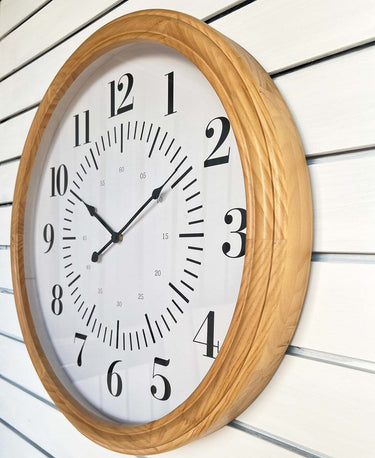 Folk Clock Natural Frame 60x60x6.5cm