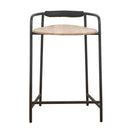Forge Counter Stool black powder coated iron frame with ash seat