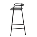 Forge Counter Stool black leather padded backrest detail