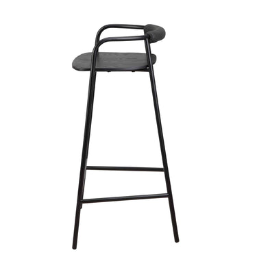 Forge Counter Stool black leather padded backrest detail