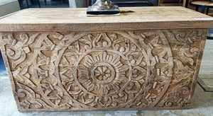 Carved Wooden Trunk