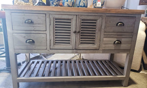 Country Buffet Table - Distressed Grey