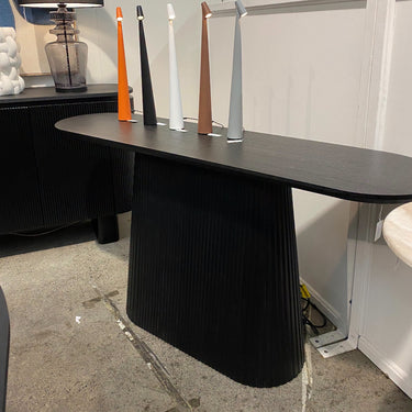 Contour Ribbed Console Table 150cm - Black