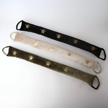 Velvet Draft Stopper - Black/Gold