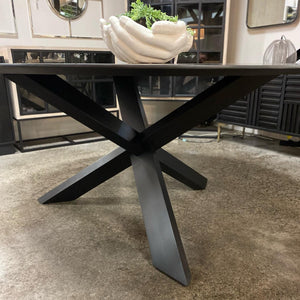 Dining Table Black with Cross Legs
