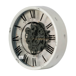 Wall Clock with Gears and Roman Numeral