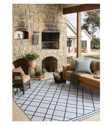 Easton Indoor/Outdoor Rug ESN-08 - Ivory/Denim - 239x305cm