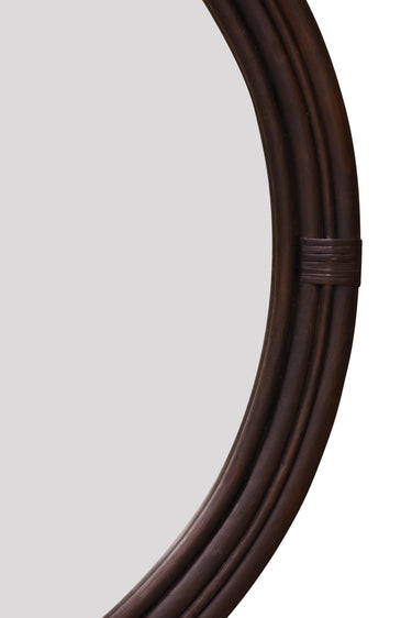 PLANTATION Amara Round Mirror Chocolate room
