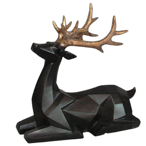 Black Geo Stag with Gold Antlers