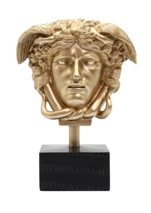 Medusa Statue on Stand - Gold