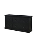 Island Life 6 Drawer Dresser in black, side angle showing the 450mm depth