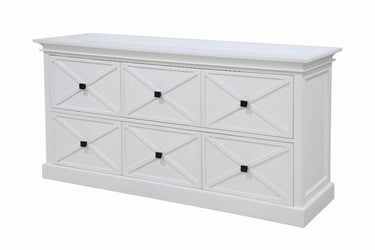 Island Life 6 Drawer Dresser in white, front view