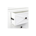 Island Life 5 Drawer Tallboy in white, drawer and hardware detail