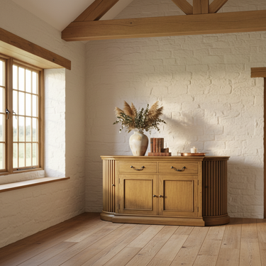 Smokehouse Rustic Light Curved Sideboard