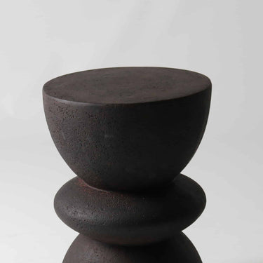 Fibreglass Hourglass Stool Black side view