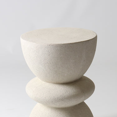 Fibreglass Hourglass Stool Off White side view